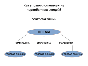 Как управлялся коллектив первобытных  людей? ПЛЕМЯ СОВЕТ СТАРЕЙШИН