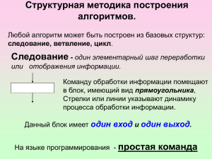 Структурная методика построения алгоритмов.