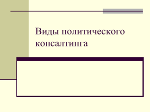 Виды политического консалтинга