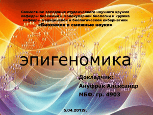 Эпигеномика. Докладчик