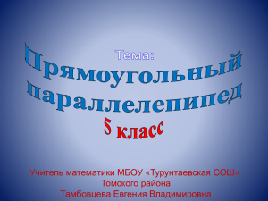 Учитель математики МБОУ «Турунтаевская СОШ» Томского района Тамбовцева Евгения Владимировна