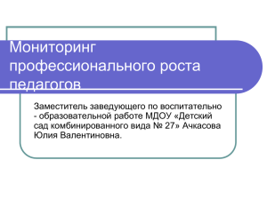 Мониторинг профессионального роста педагогов