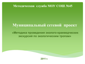 Муниципальный сетевой  проект Методическая  служба МОУ СОШ №45