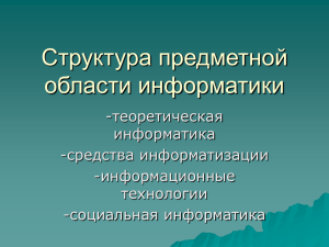 Структура предметной области информатики