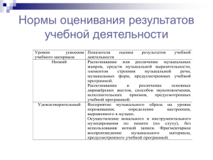 Нормы оценивания результатов учебной деятельности