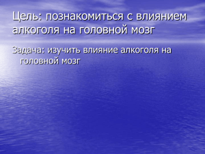 Презентация по теме: "Влияние алкоголя на головной мозг"