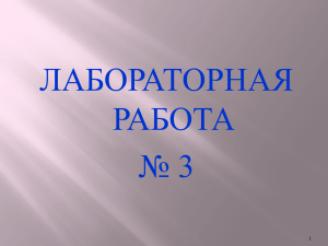 ЛАБОРАТОРНАЯ РАБОТА № 3 1