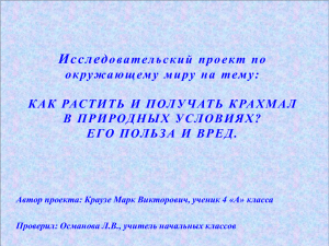 Исследовательский проект по окружающему миру на тему: КАК