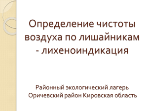 Определение чистоты воздуха по лишайникам