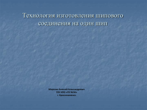 Технология изготовления шипового соединения на один шип Морозов Алексей Александрович