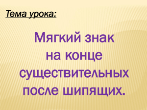 Мягкий знак на конце существительных после шипящих.