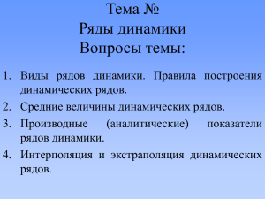 показатели динамических рядов