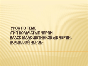 Тема «Тип Кольчатые черви. Класс Малощетинковые черви».