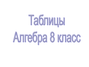 Алгебра 8 класс