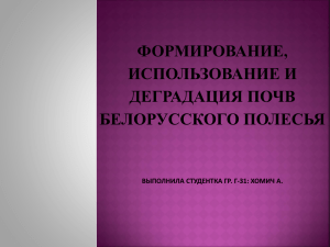 Формирование, использование и деградация почв Белорусского