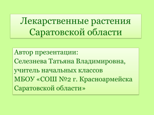 Лекарственные растения Саратовской области