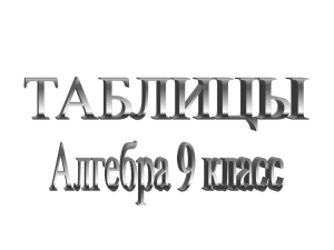 Алгебра 9 класс