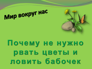 "Почему мы не будем рвать цветы и ловить бабочек?" файл