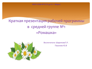 Краткая презентация РП средней группы №1