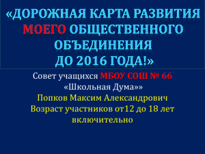 Дорожная карта развития моего общественного объединения