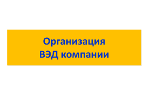 Организация ВЭД компании