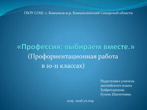 (Профориентационная работа в 10-11 классах)