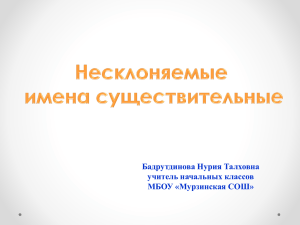 Несклоняемые существительные