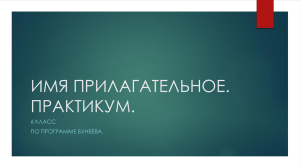 ИМЯ ПРИЛАГАТЕЛЬНОЕ. ПРАКТИКУМ. 6 КЛАСС ПО ПРОГРАММЕ БУНЕЕВА.