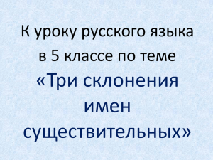 Три склонения существительных