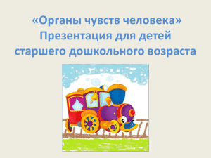 «Органы чувств человека» Презентация для детей старшего дошкольного возраста