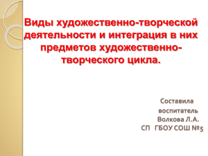 Виды художественно-творческой деятельности и интеграция в