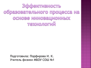 Подготовила: Порфирова И. К. Учитель физики МБОУ СОШ №1