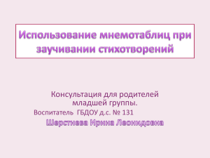 Консультация для родителей младшей группы. Воспитатель  ГБДОУ д.с. № 131