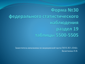 Форма №30 федерального статистического