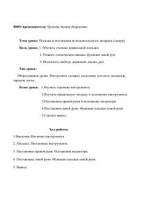 Открытый урок "Посадка и постановка исполнительского аппарата-Домра"