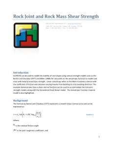 Rock Joint and Rock Mass Shear Strength Models