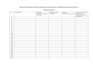 Диагностика уровня развития творческих способностей в изобразительной деятельности