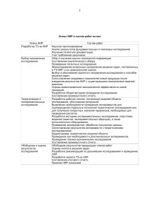 Этапы НИР и состав работ на них лекция 3