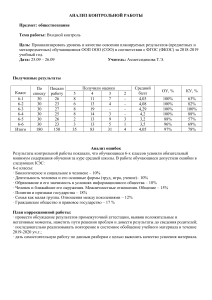 Анализ ДКР по обществознанию за 5 класс