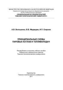 ПРИНЦИПИАЛЬНЫЕ СХЕМЫ ПАРОВЫХ КОТЛОВ И ТОПЛИВОПОДАЧ