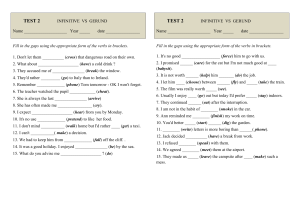 INFINITIVE VS  GERUND