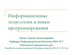 Информационные технологии и языки программирования