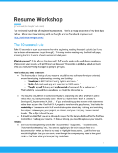 Resume tips