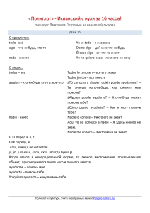 "Полиглот" - Испанский с нуля за 16 часов! Конспект 10 урока 