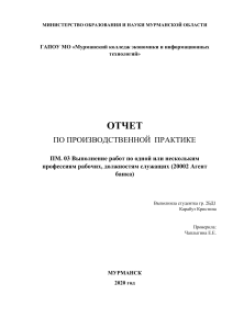 Отчёт по производственной практики Карабут Кристина 2БД1