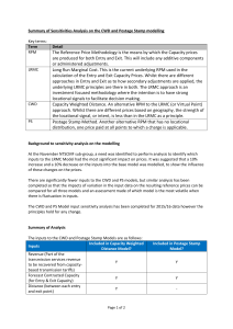 CWD and Postage Stamp modelling - Sensitivities Analysis v1 0 1