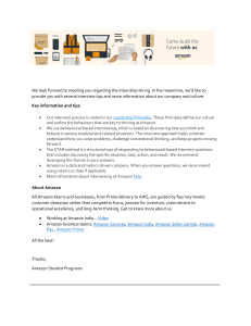 Amazon Candidate Interview toolkit