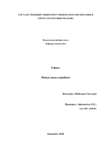 Шаблова С. Реферат I. Новые виды аэробики