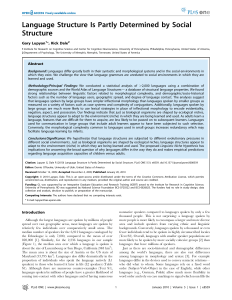 LupyanDale Structure and sociolinguistics