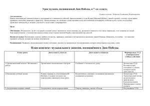 План-конспект урока музыки ко Дню Победы